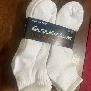Quiksilver Men's White Athletic Socks - 8 Pack